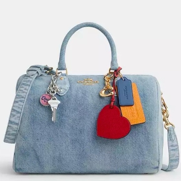 Coach Handbags - NWT Coach Loved Denim Large Rowan with all Charms included
